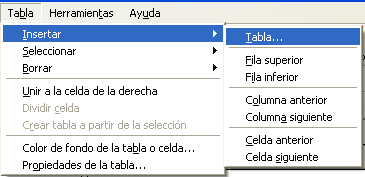 Insertar filas o columnas