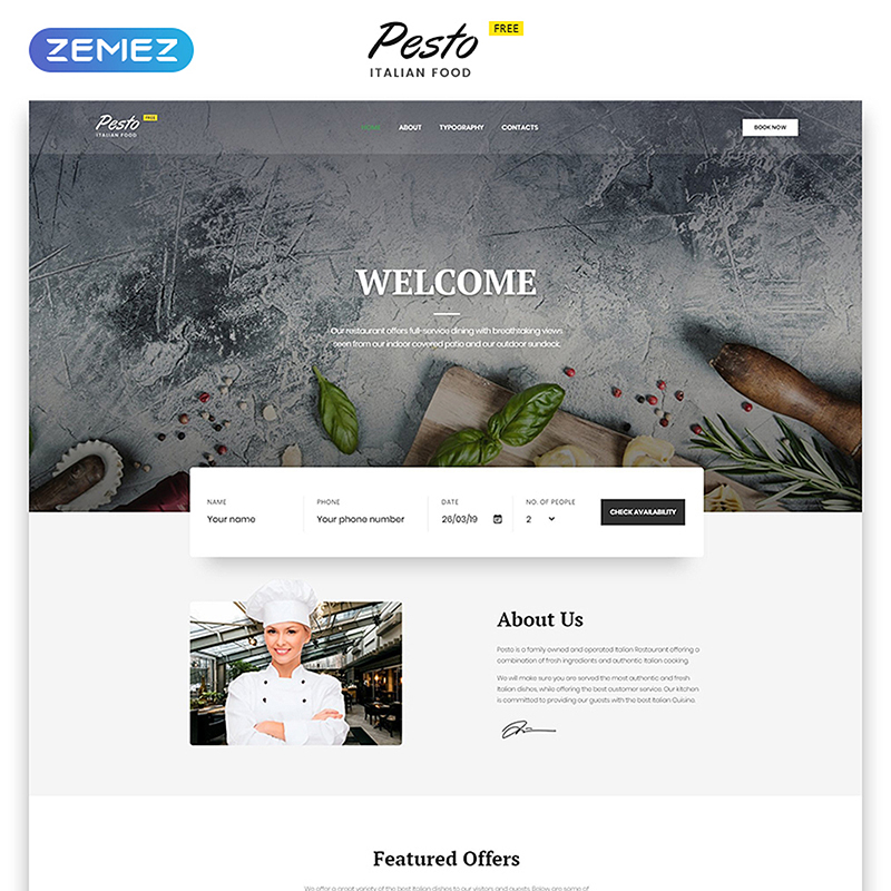 Cafe & Restaurant Free Website Templates